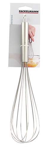 Fackelmann Elemental Cocina, Batidor Varillas Remover Mezclar Elegante Acero INOX Mango Tubular, 32cm, 1ud Inoxidable