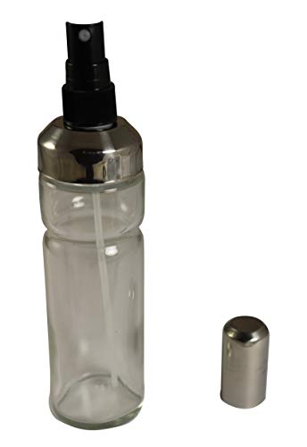 Fackelmann Pulverizador Vinagre, aliñar ensaladas, pulverizar viangre, Spray para Aceite, Transparente y metálico, 19,5 x 4,8 cm
