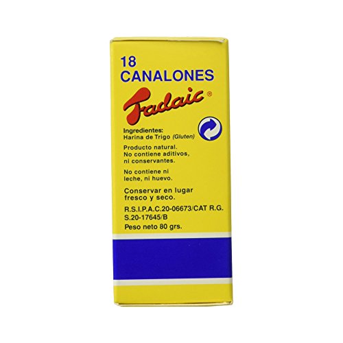 Fadaic - Pasta Canelones Laminada Carton - 18 Canelones - 80 g