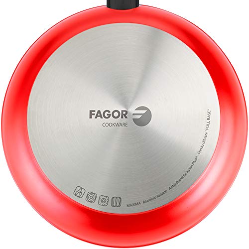 Fagor SARTEN Maxima. Sartén Antiadherente Doble Capa, Aluminio Forjado de 4mm Espesor, Apta para Toda Clase Cocina, inducción, Fondo difusor de Acero Inoxidable. Apta lavavajillas (SARTEN, 20+24+28)