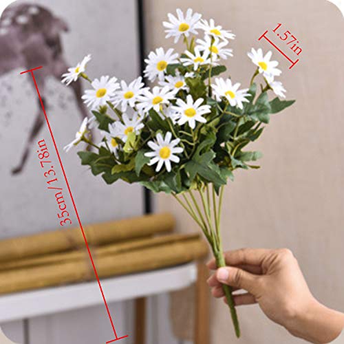 FagusHome Artificial Daisy Flowers - 3 Ramos de Seda Daisy Bouquets Flores Artificiales Fake Gerbera Daisy Flower Faux Plants Flores para la decoración del hogar (Multicolor)