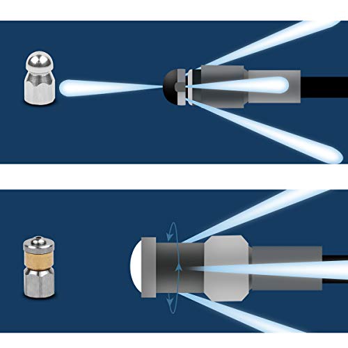 Fai Top 15M Hidrolimpiadora Kit de Limpieza de Manguera de Drenaje con Boquilla de Chorro y Boquilla de Chorro Giratorio para Karcher K2~K7 Series y LAVOR Lavadora a presión de Uso doméstico