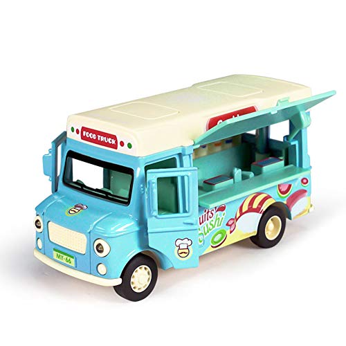 FairOnly Modelo de Coche de aleación de simulación Modelo de Furgoneta de Helado Luz y Sonido Juguete de Coche para niños Carro de Perritos Calientes