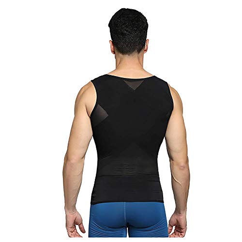 Fajas camisa de los hombres adelgaza la talladora del cuerpo de 2 Piezas sin fisuras chaleco de los hombres de malla transpirable elástico sin mangas Fajas Body Sculpting Undershirt 3 líneas de gancho