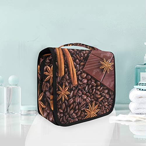 FAJRO - Bolsa para colgar en la pared, diseño de estrella de chocolate y café, bolsa de maquillaje, organizador para mujer multifuncional para niñas y mujeres