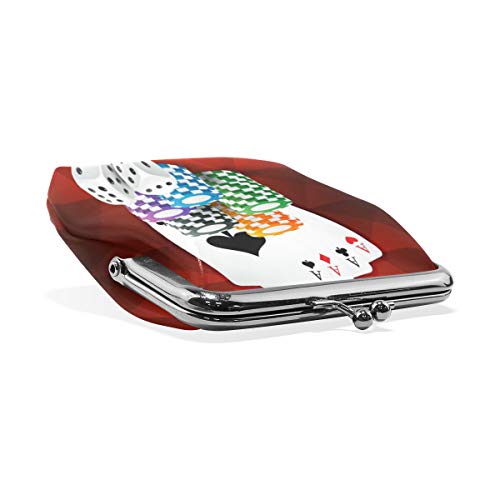 FAJRO - Monedero de cartas con monedas de casino y dados