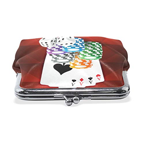FAJRO - Monedero de cartas con monedas de casino y dados