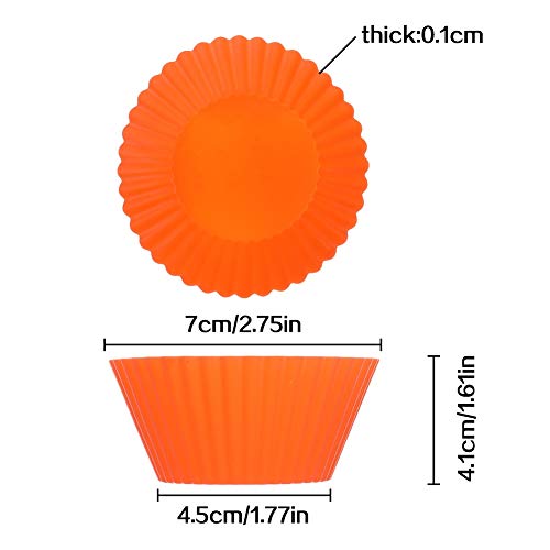 falllea 30 Piezas de Moldes para Magdalenas y Muffins Moldes de Hornear de Silicona Moldes de Pastelería - 6 Colores