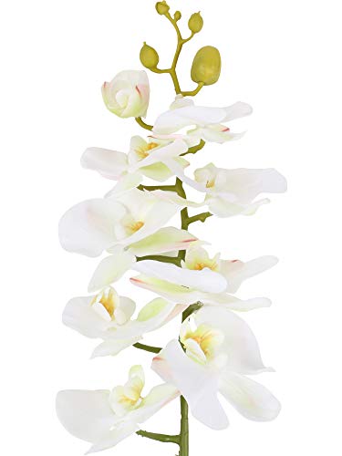 Famibay Blanca Flores Artificial Orquideas Rama de Orquídeas Boda Flores Decorativa Interior 2PCS