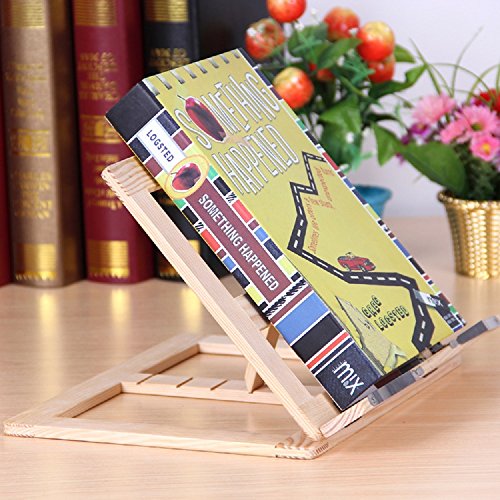 Fancyus Wooden Adjustable Book Stand Cookbook Holder Reading Desk