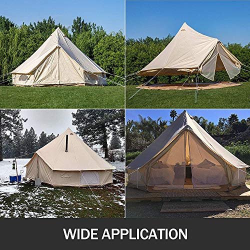 FANQIE Campana de toldo de Lona de algodón con Estufa Agujero Tiendas de Lona Yurt Carpa para Camping 4-Season Tienda Impermeable Campana de Familia Camping al Aire Libre Caza,A-400cm