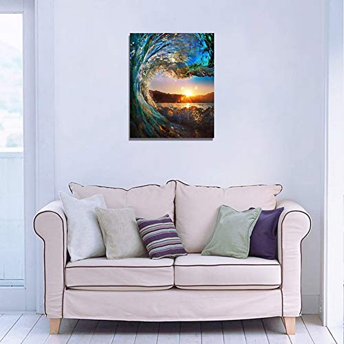 fanshiontide Pintura por números Pintura al óleo de bricolaje para adultos principiantes, decoración del hogar sin marco 40 * 50 cm，Amanecer