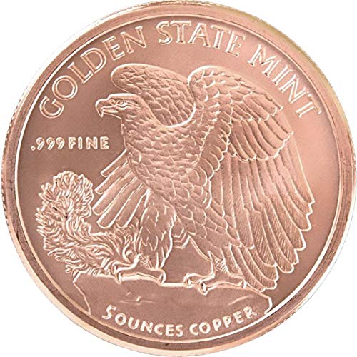 Fantástica gran moneda (Ø: 64mm) de cobre puro de aprox. 5 onzas (=145 a 155 gramos), con grandes símbolos norteamericanos bellamente acuñados