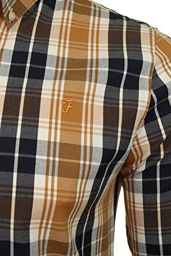 Farah Brewer Blackwatch Check - Camisa para hombre Dorado dorado S