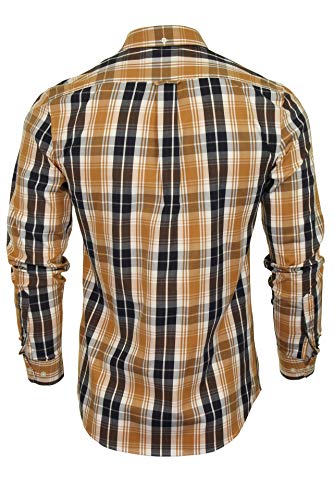 Farah Brewer Blackwatch Check - Camisa para hombre Dorado dorado S