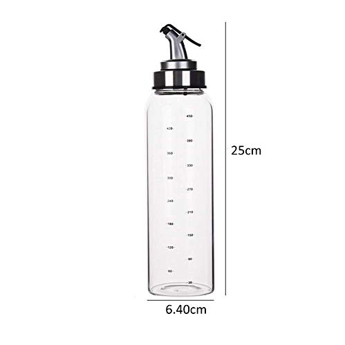 FARI Botella dispensadora de aceite de oliva - 500 ml botella de aceite de vidrio cruets sin goteo, recipiente de aceite para aceite de oliva vegetal, dispensador de aceite de vidrio sin plomo