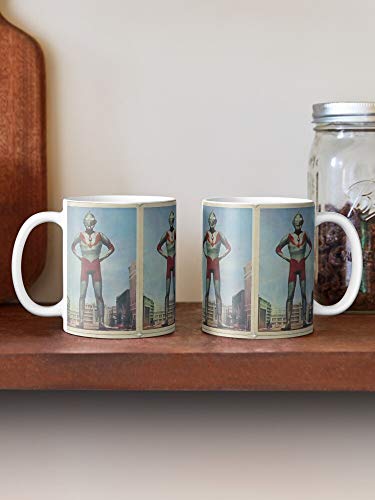 FashionNut Vintage Ultraman Mug La Mejor Taza de café de cerámica de mármol Blanco de 11 oz