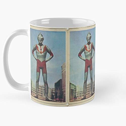 FashionNut Vintage Ultraman Mug La Mejor Taza de café de cerámica de mármol Blanco de 11 oz