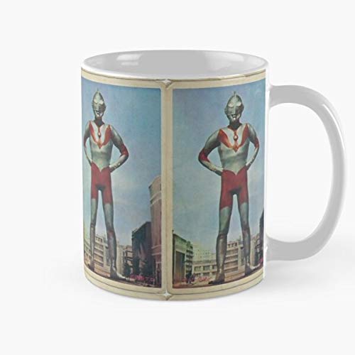 FashionNut Vintage Ultraman Mug La Mejor Taza de café de cerámica de mármol Blanco de 11 oz