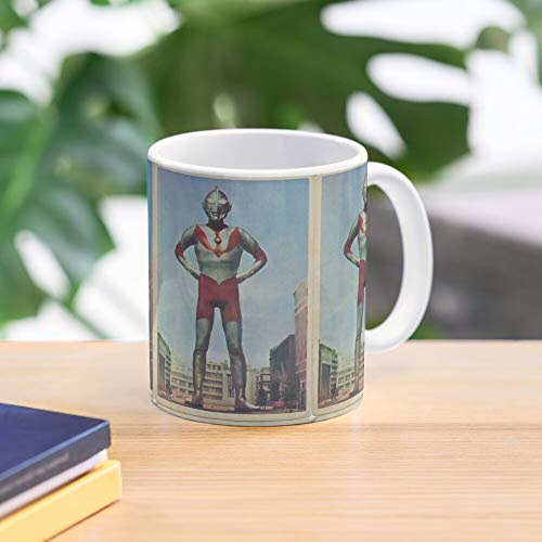 FashionNut Vintage Ultraman Mug La Mejor Taza de café de cerámica de mármol Blanco de 11 oz