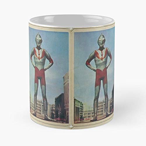 FashionNut Vintage Ultraman Mug La Mejor Taza de café de cerámica de mármol Blanco de 11 oz