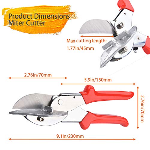 FAVENGO Cortador de Madera Suave Easy Cutter Soft Wood Cutter Molding Tool de corte Multi Angle Mitre Mitre Cortador de cizalla de Mano Universal ángulo de conductos de Tijera 45-135 Grado