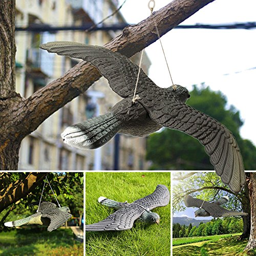 FAVOLOOK disuasorio de pájaros volando con forma de hawk, grande, realista, para decoración de estanques de jardín, pájaros y pájaros, as picture show
