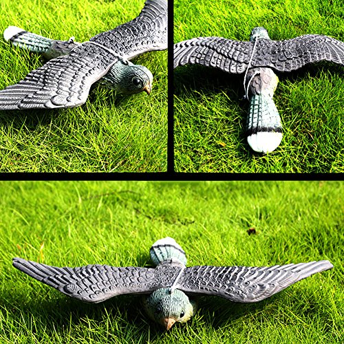 FAVOLOOK disuasorio de pájaros volando con forma de hawk, grande, realista, para decoración de estanques de jardín, pájaros y pájaros, as picture show