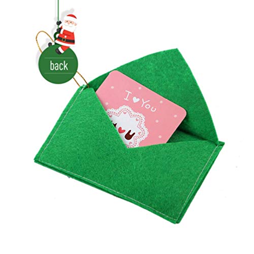 Favor de titulares de tarjetas de regalo sobres de la tarjeta de Navidad del partido de Santa Sobres bolsas de regalo ornamentos colgantes del árbol de navidad Jzx-n ( Color : Green , Size : 10pcs )