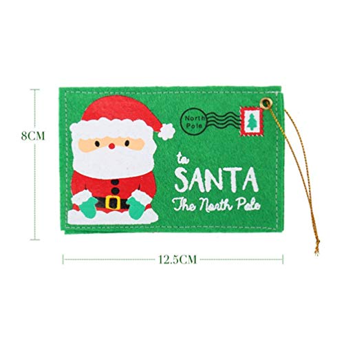 Favor de titulares de tarjetas de regalo sobres de la tarjeta de Navidad del partido de Santa Sobres bolsas de regalo ornamentos colgantes del árbol de navidad Jzx-n ( Color : Green , Size : 10pcs )