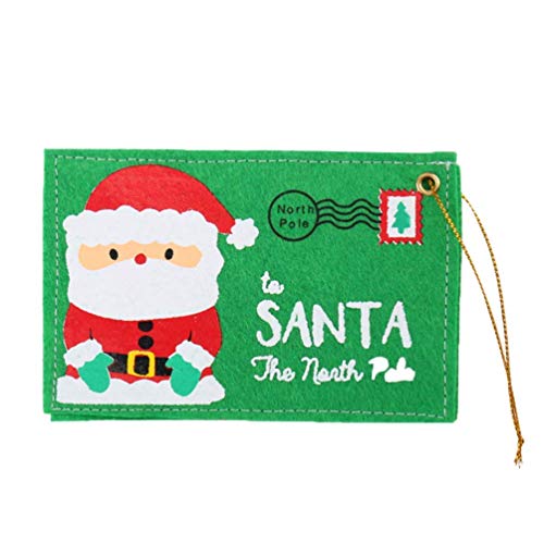 Favor de titulares de tarjetas de regalo sobres de la tarjeta de Navidad del partido de Santa Sobres bolsas de regalo ornamentos colgantes del árbol de navidad Jzx-n ( Color : Green , Size : 10pcs )