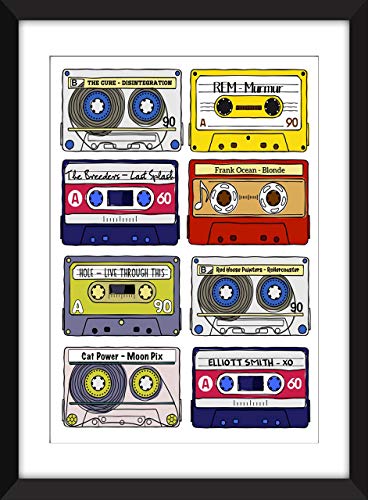 Favourite Albums - Personalised Unframed Cassette Print - Perfect Gift Idea/Álbumes favoritos - Impresión de casete sin marco personalizada - Idea de regalo perfecta