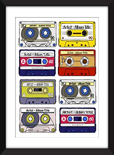 Favourite Albums - Personalised Unframed Cassette Print - Perfect Gift Idea/Álbumes favoritos - Impresión de casete sin marco personalizada - Idea de regalo perfecta