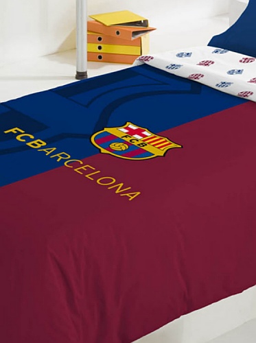 FC Barcelona Juego de Funda Nórdica Escudo, Azul/ Granate, Cama 105