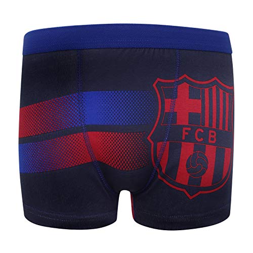 FC Barcelona - Pack de 3 calzoncillos oficiales de estilo bóxer - Para niños - Con el escudo del club - Multicolor - 9-10 años