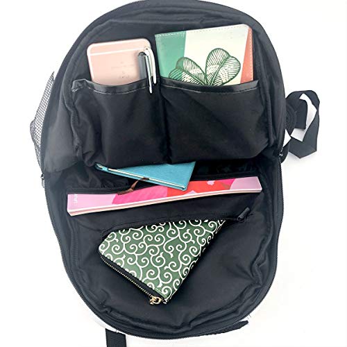 FDFCSD Mochilas Escolares, Tipografía Carta Dorado Mochila Hombre Mujer Casual Mochila para Portatil 14 Pulgadas Mochila Universidad Resistente Mochila Instituto