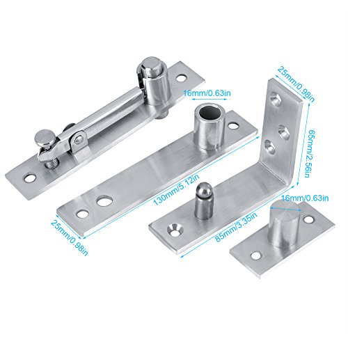 Fdit Bisagra de Pivote de Puerta de Acero Inoxidable Bisagra de 360 Grados hacia Arriba Bisagra de Puerta Giratoria de Alto Rendimiento con Forma 7 para Garaje Casera