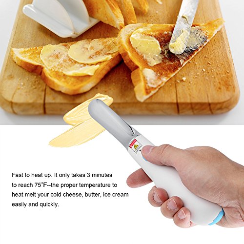 Fdit Cuchillo de Mantequilla Cuchillo de Mantequilla Eléctrico Recargable Eléctrico Esparcidor de Calor para Cocina Casera Corte de Queso Miel Helado