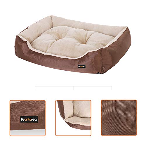 FEANDREA Cama para Perro, Sofá para Perro, 70 x 55 x 21 cm, Marrón PGW03Z