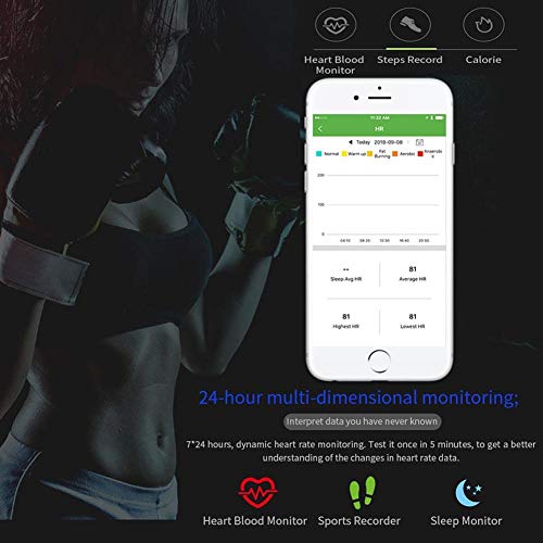 Febelle Reloj Inteligente Pulsera IP67 Impermeable Gimnasio Presión Arterial Oxígeno Ritmo Cardíaco Deportes Rastreador Compatible Android iOS Estilo de Acero Dorado