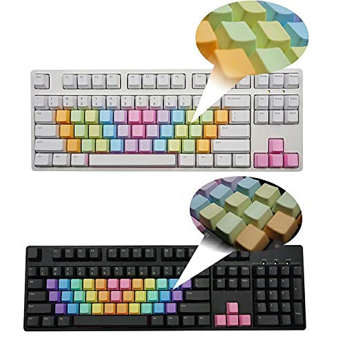 Feicuan 37 Keys Cap Cover Case ABS Colorful Replacement Keycap Universal para Teclado mecánico -Dark Color Blank