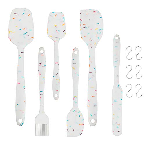 feihao Espátula de Silicona, Cocina Gadget y Herramientas para Hornear, Protección del Medio Ambiente, No Tóxico,Resistente al Calor, Antiadherente, 6 Piezas