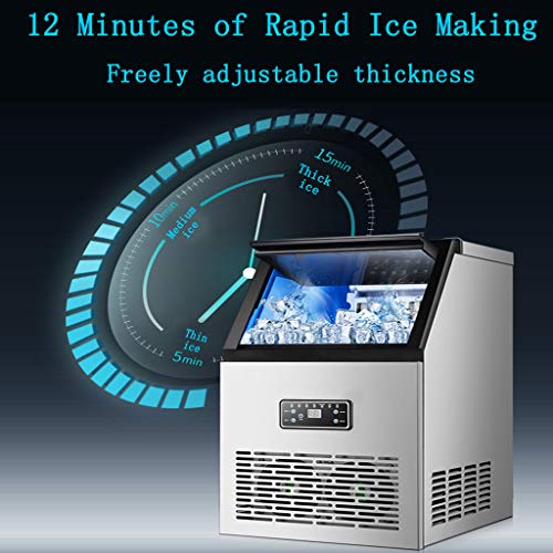 FEINI MáQuina De Hielo Industrial, MáQuina De Hielo Comercial, 12 Minutos De FabricacióN RáPida De Hielo, Pantalla HD, Marca De Hielo, Limpieza con Un Solo BotóN