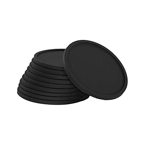 Feliciay Posavasos Para Bebidas Juegos De Vasos Para Beber De Mesa Madera TamañO De La Novedad Posavasos Silicona Alfombrilla Piscina Retro Mesa Barra Cocina De Bar Mesas Para (10 Piezas, Negro)