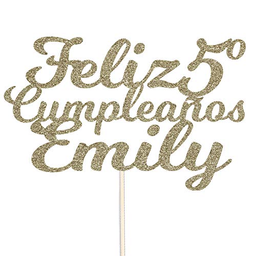 Feliz Cumpleaños Personalizado Cualquier Nombre Y Cualquier Edad Glitter Adorno De Pastel Cake Topper