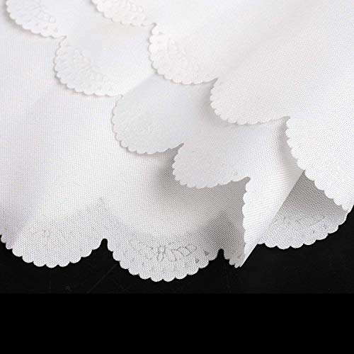 Femor – Juego de 10 manteles blancos de mesa redondos para hogares, restaurantes, bodas y ceremonias, de 305 cm, blanco, 305 cm