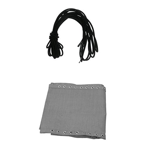 Fenteer 4 x Lazos Cordones Elásticos 1.35m + 2m + 1 x Paño Tela Durable 160X43cm para Silla Reclinable de Jardín Recambio de Accesorios - Gris