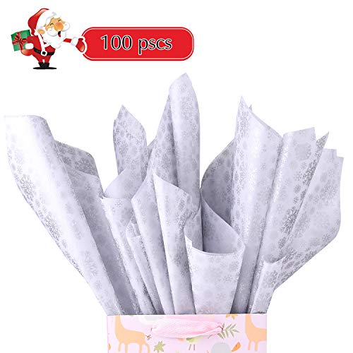 FEPITO 100 hojas de papel de seda verde de Navidad para envolver regalos para envolver regalos, manualidades (14 x 20 pulgadas)