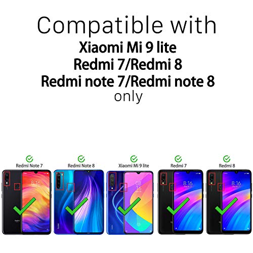 Ferilinso Cristal Templado para Xiaomi Mi 9 Lite, Redmi Note 8, Redmi 7, Redmi S3 Protector de Pantalla,[4 Pack] Protector de Pantalla Screen Protector