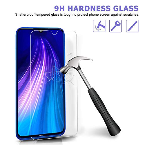 Ferilinso Cristal Templado para Xiaomi Mi 9 Lite, Redmi Note 8, Redmi 7, Redmi S3 Protector de Pantalla,[4 Pack] Protector de Pantalla Screen Protector